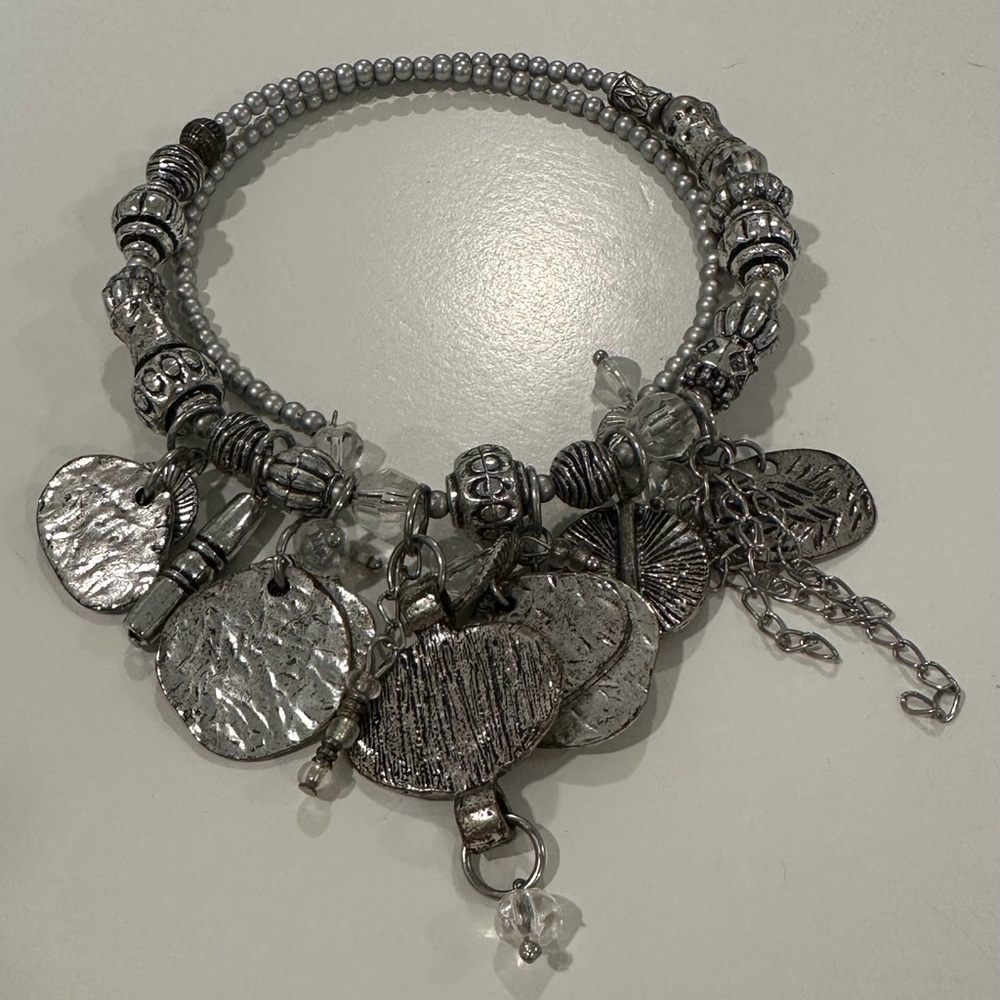 Chico’s Silver Charm Choker Necklace